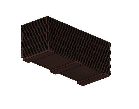 Model Railway Wooden Flower Trough Planter 3D print model_3