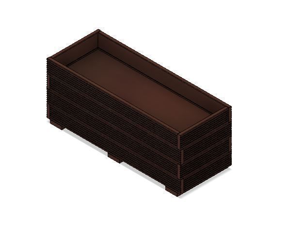 Model Railway Wooden Flower Trough Planter 3D print model_1
