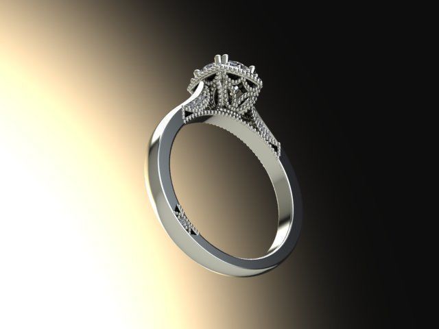 10024 halo diamond engagement ring 3D print model_4