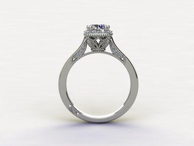 10024 halo diamond engagement ring 3D print model_1
