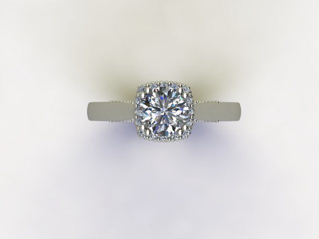 10024 halo diamond engagement ring 3D print model_3