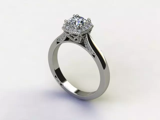 10024 halo diamond engagement ring 3D print model_0