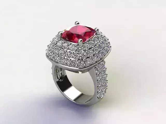 10028 engagement ring with ruby stone and diamonds