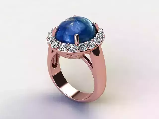 10029 sapphire and diamond ring in rose gold