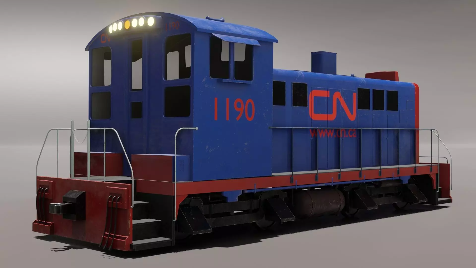 Diesel locomotive 3D model Low-poly 3D model