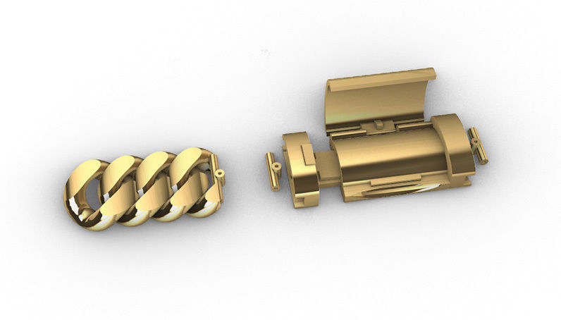 Chain Lock 24 x48 x13 Double Hinged 3D print model_7