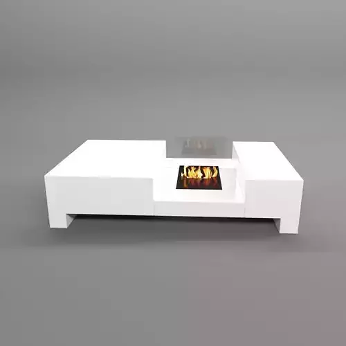 table with fireplace