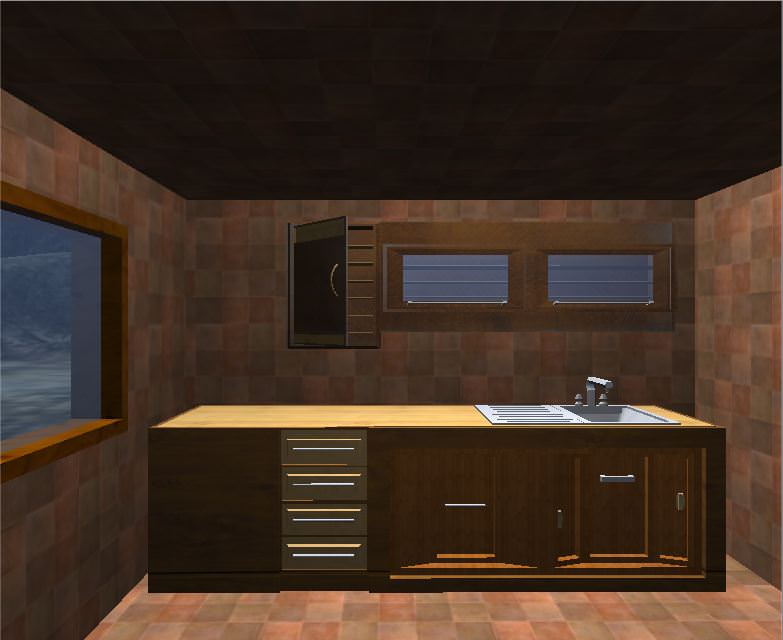 Kitchen elements Low-poly 3D model_1