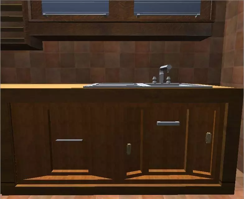 Kitchen elements Low-poly 3D model_0