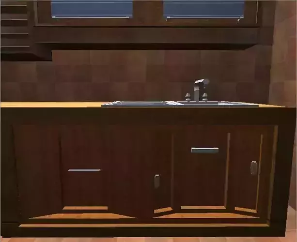 Kitchen elements Low-poly 3D model