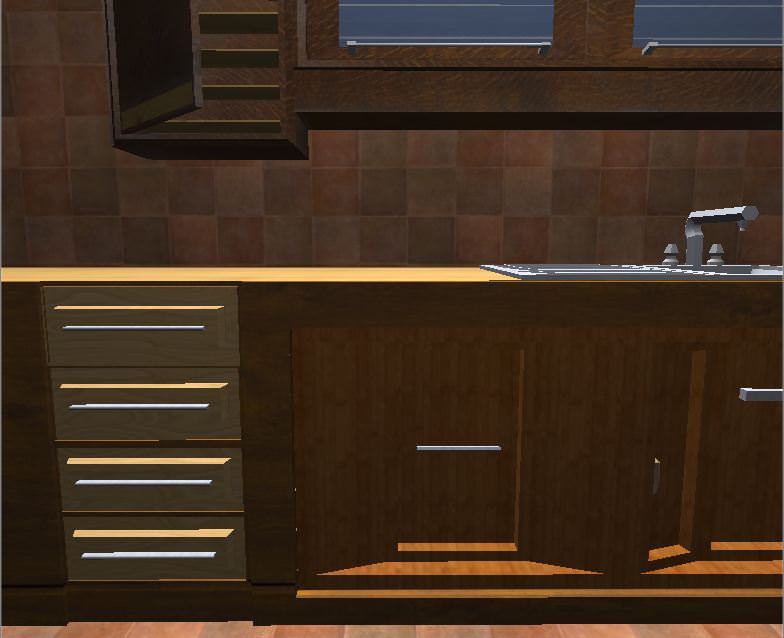 Kitchen elements Low-poly 3D model_2