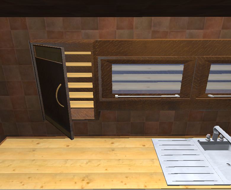 Kitchen elements Low-poly 3D model_7