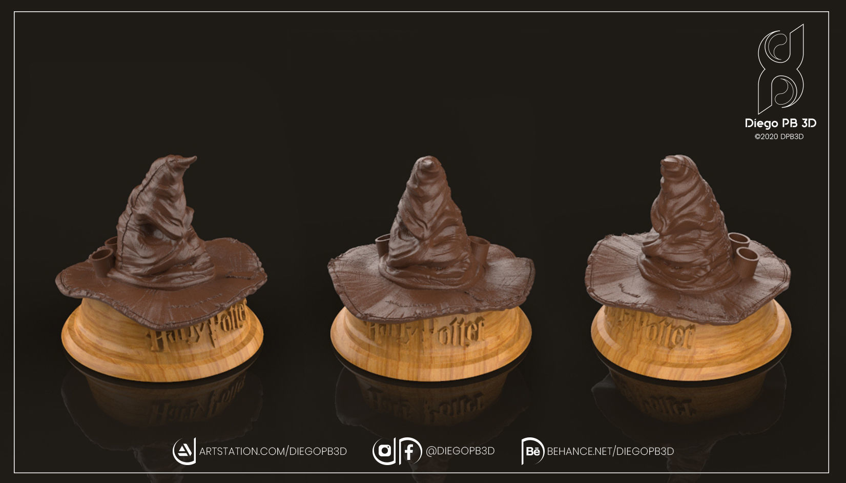 HOLDER HAT HARRY POTTER 3D print model_2
