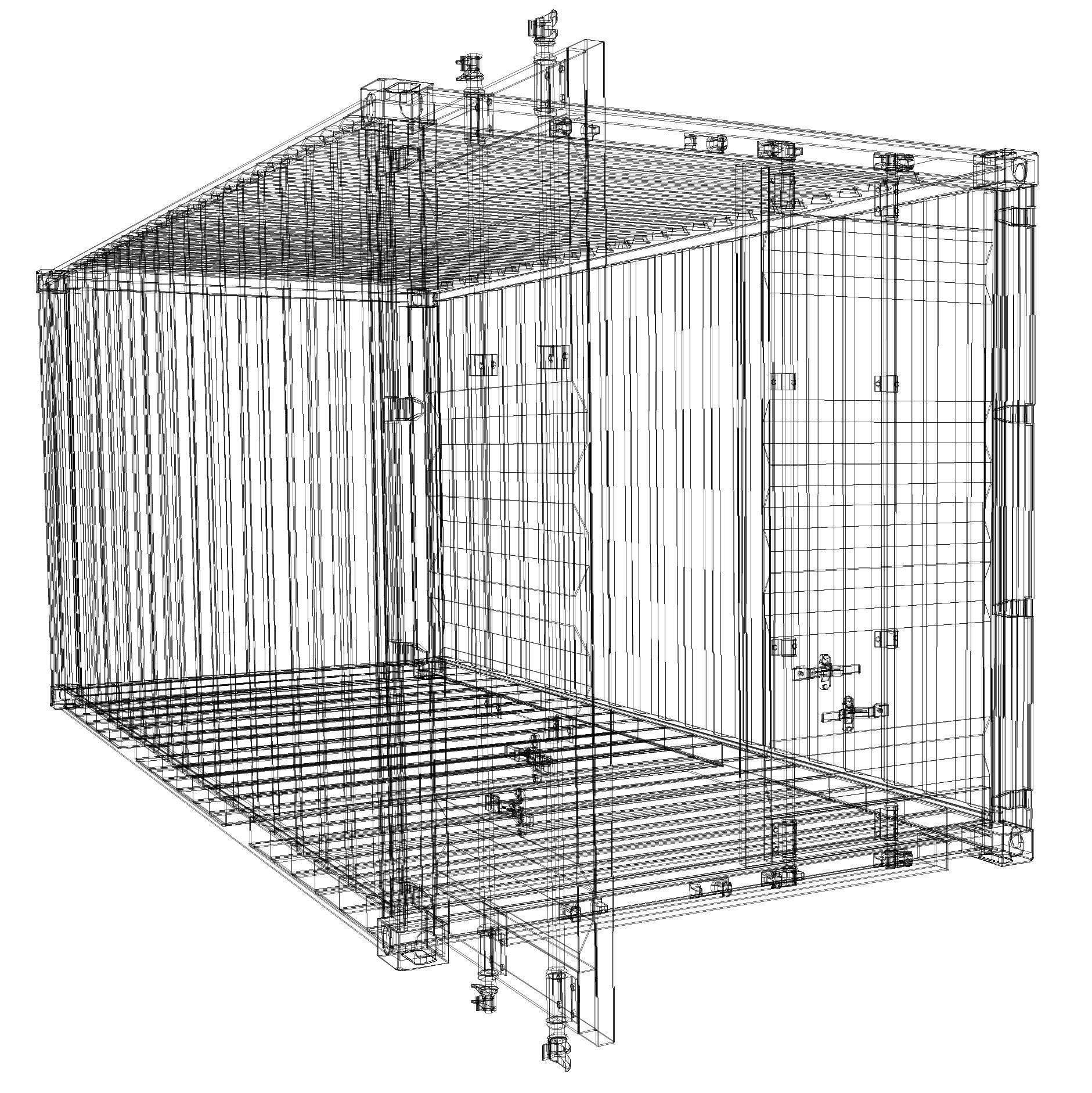 20ft high cube shipping container 3D model_1