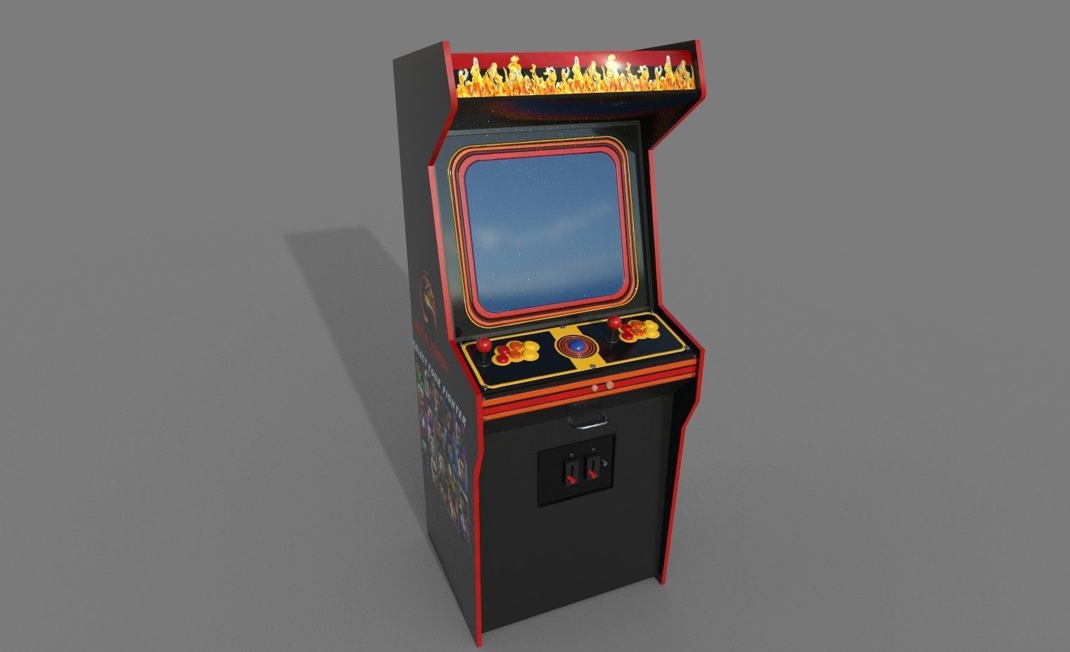 Arcade Game Machine  Low-poly 3D model_8