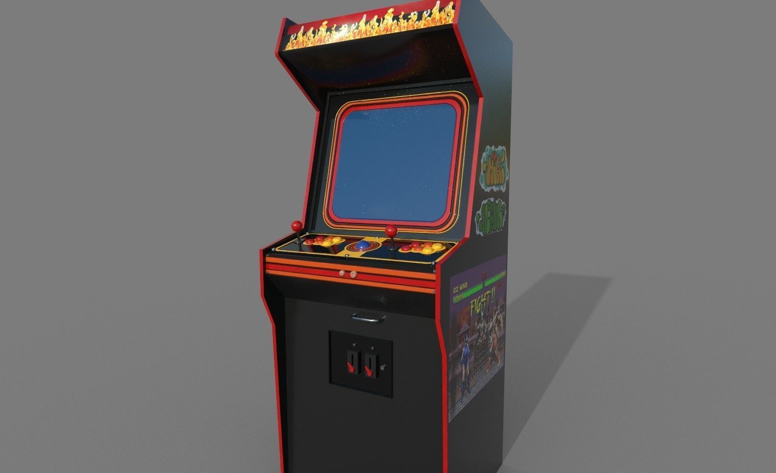 Arcade Game Machine  Low-poly 3D model_2