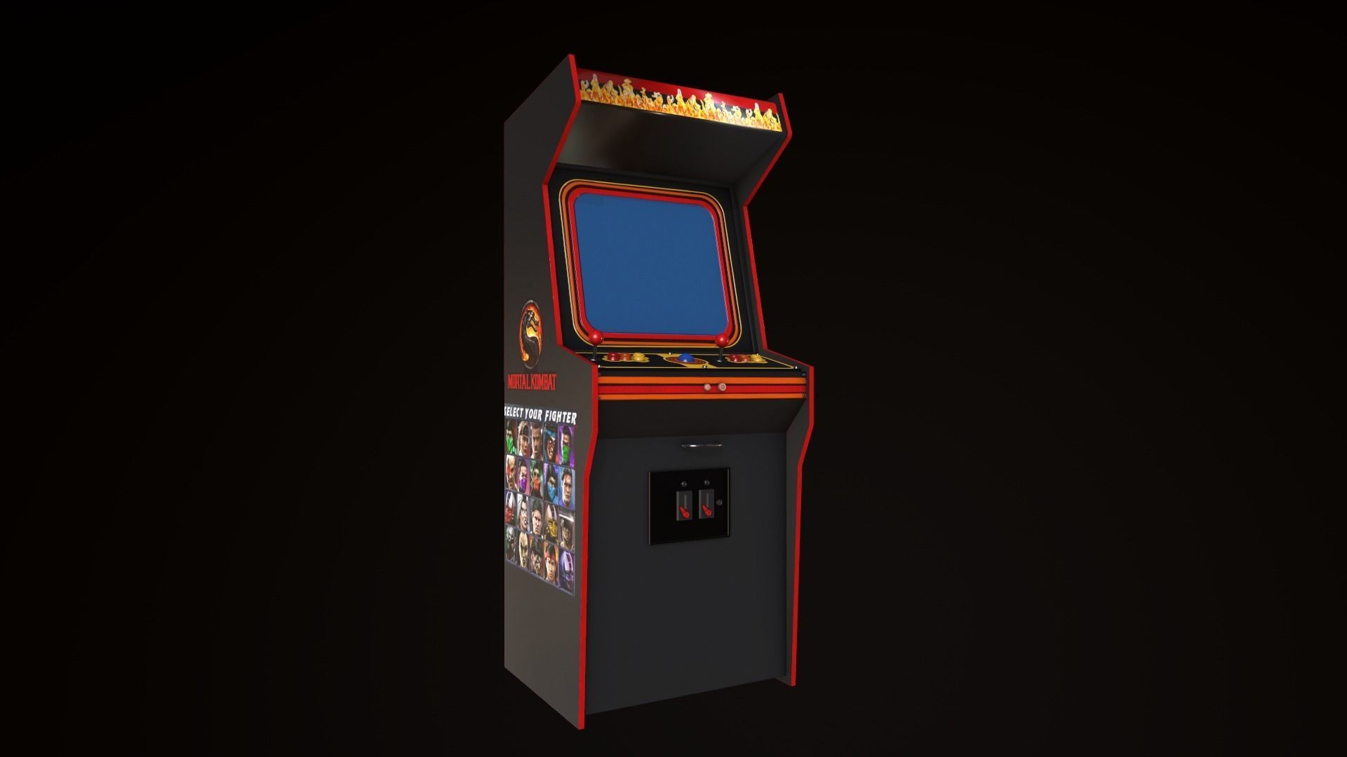 Arcade Game Machine  Low-poly 3D model_5