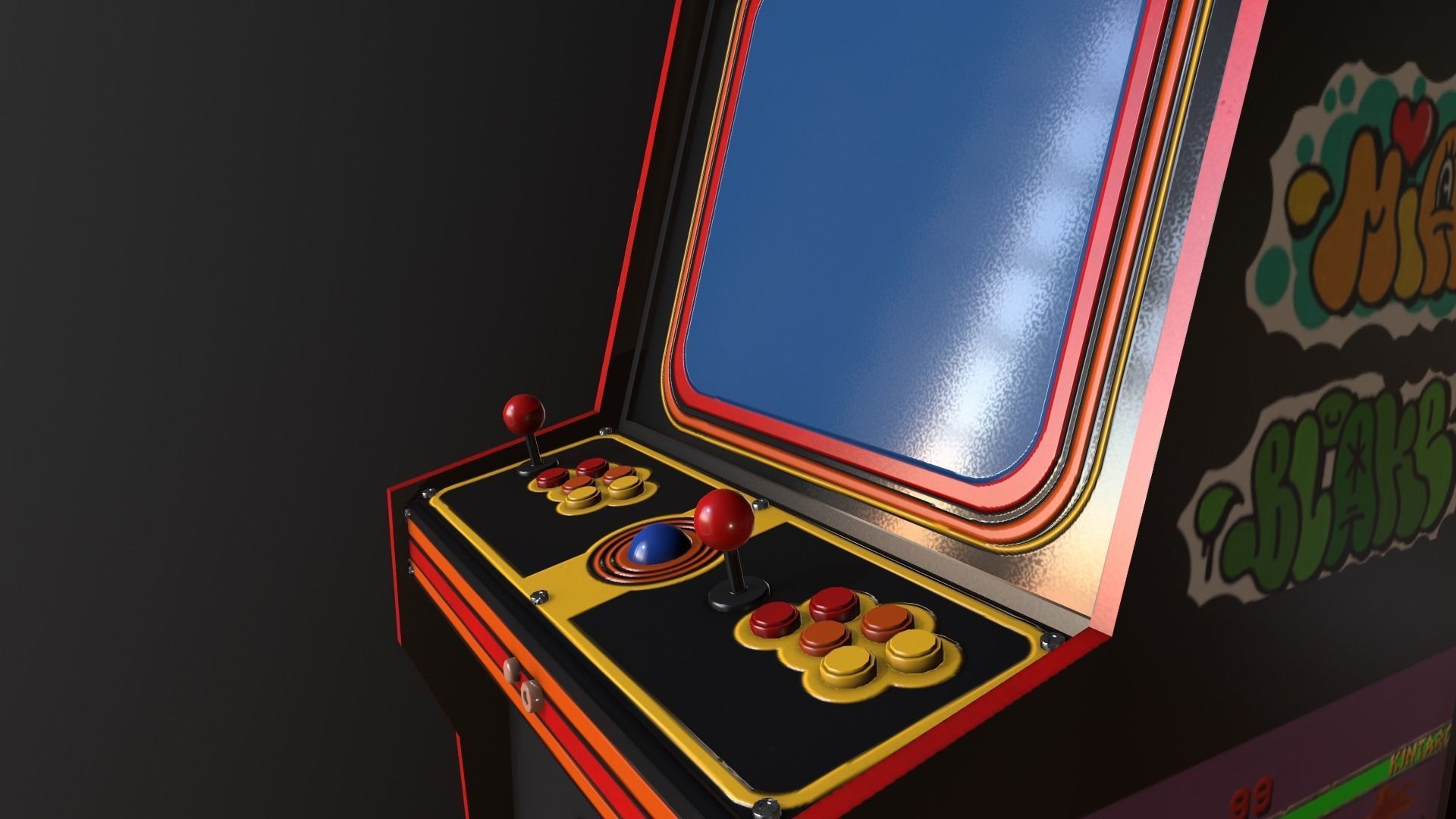 Arcade Game Machine  Low-poly 3D model_3