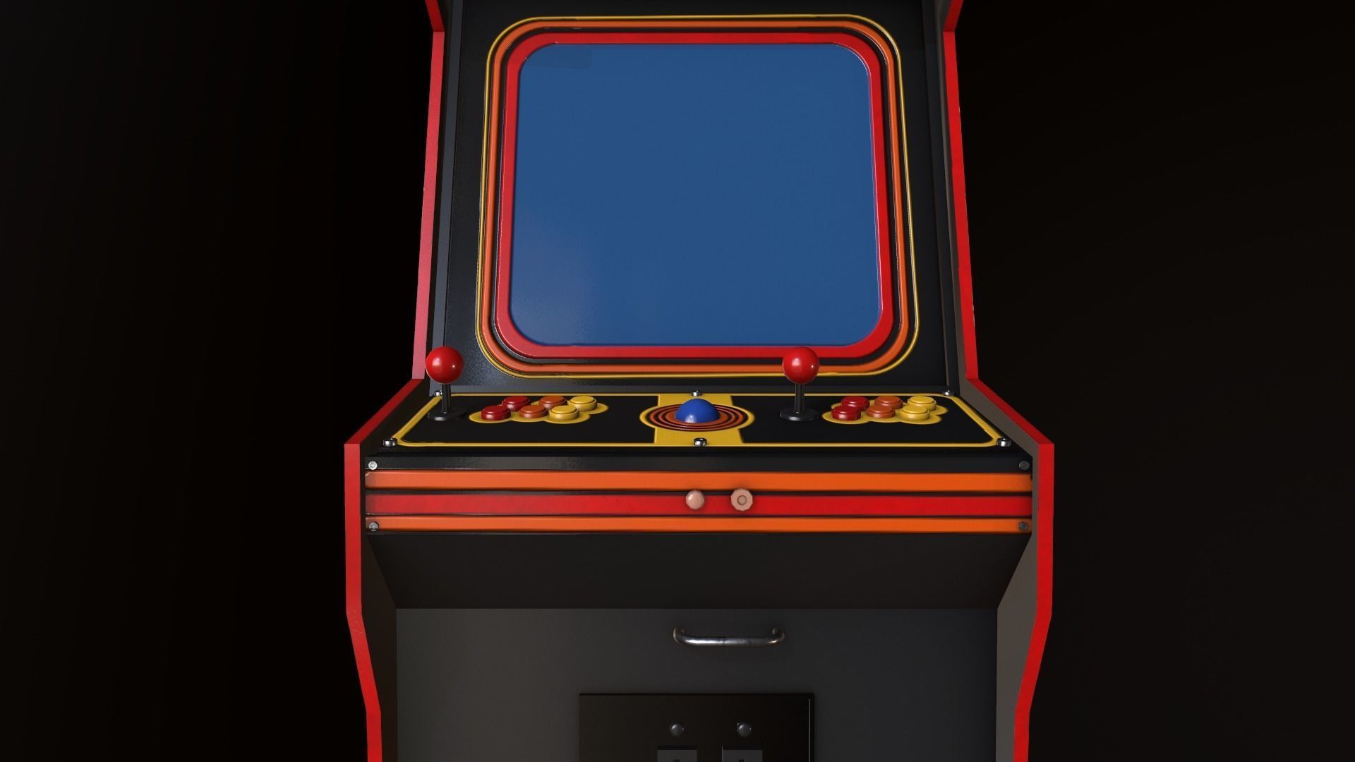 Arcade Game Machine  Low-poly 3D model_4
