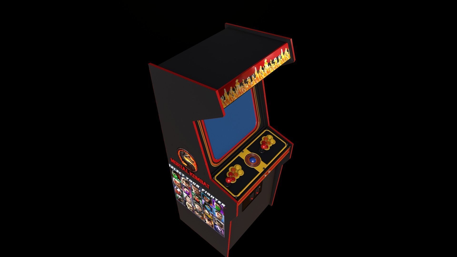 Arcade Game Machine  Low-poly 3D model_7