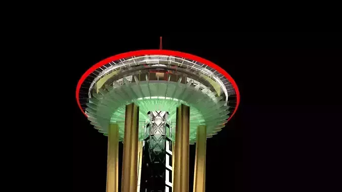 Chinese gold ingot with space needle