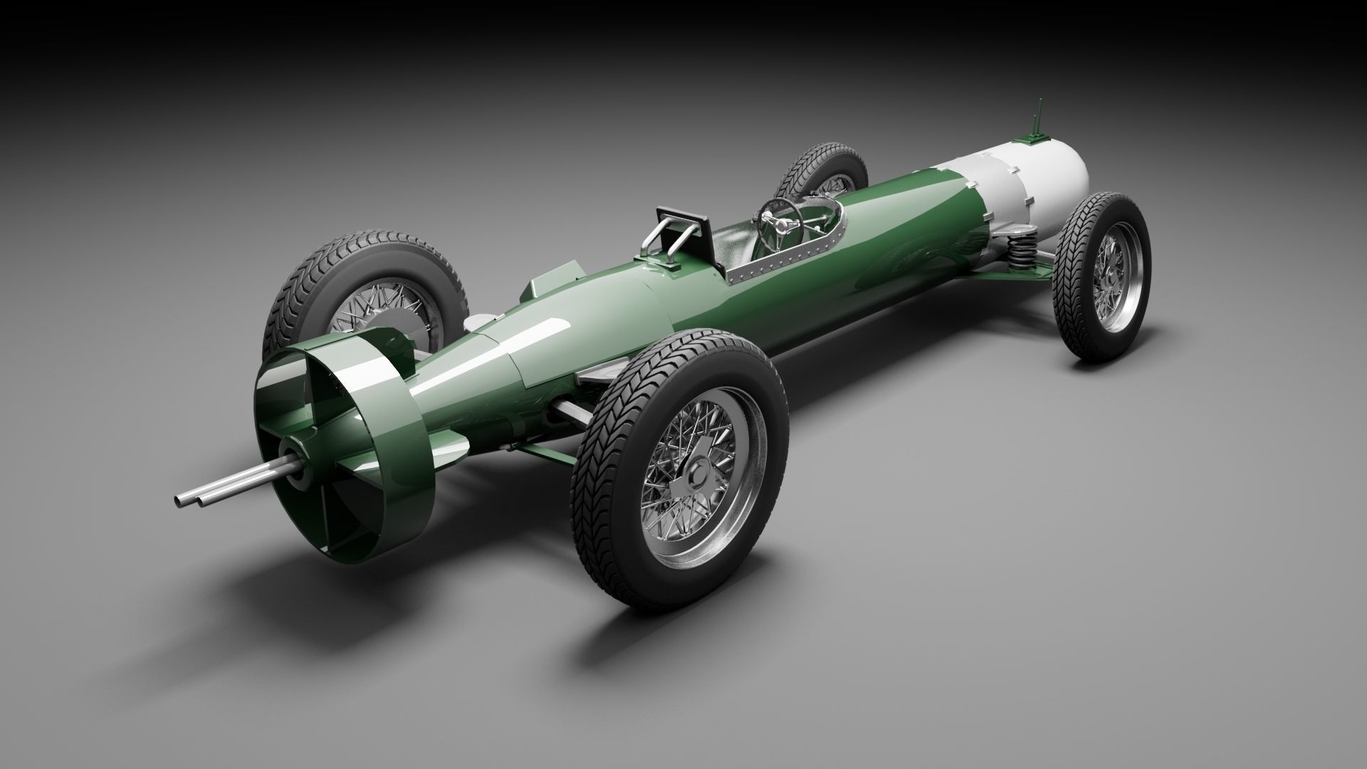 Torpedo race kart Low-poly 3D model_1