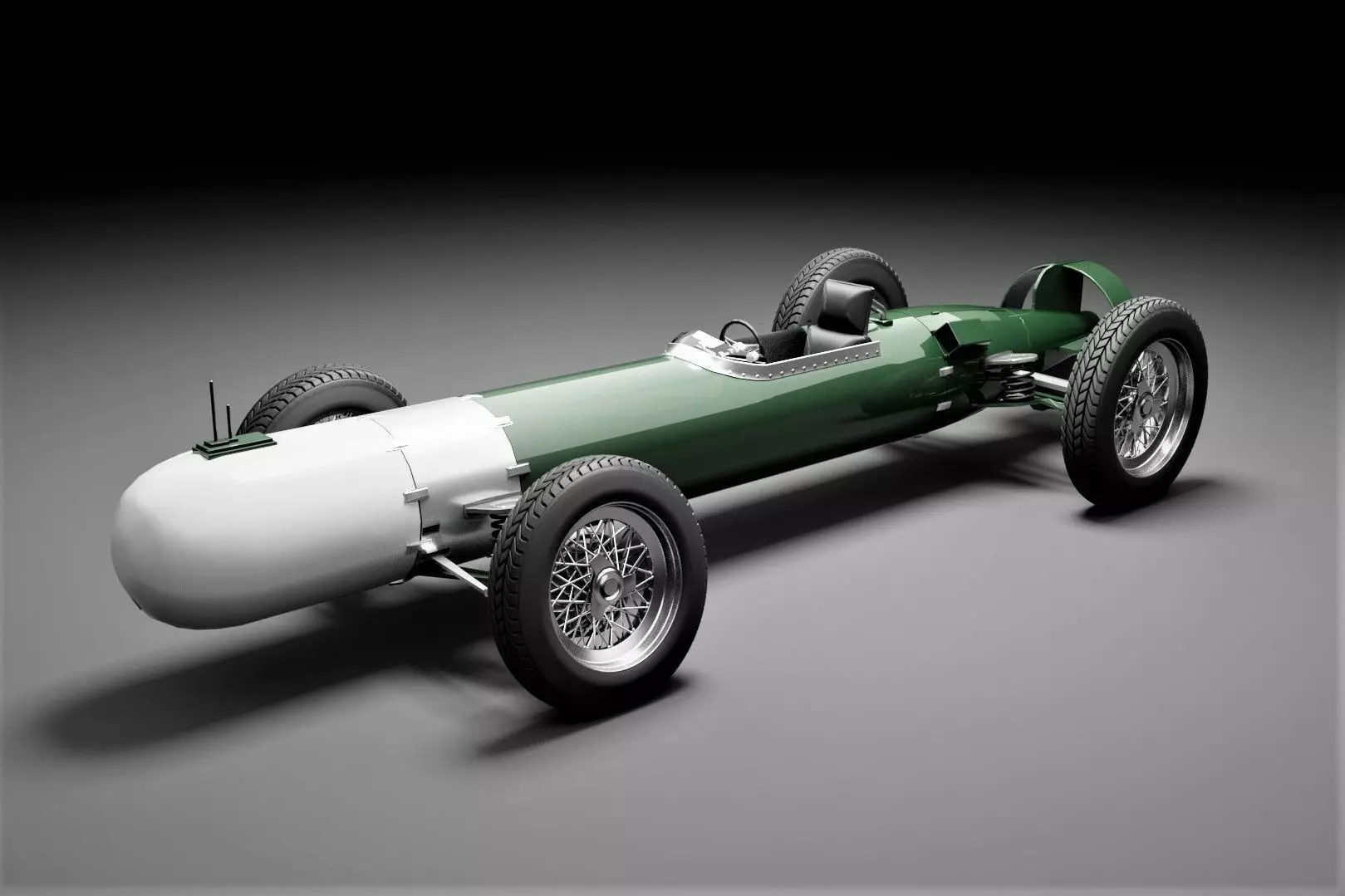 Torpedo race kart Low-poly 3D model_0