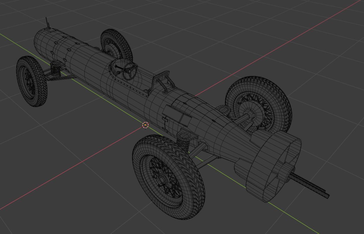 Torpedo race kart Low-poly 3D model_17