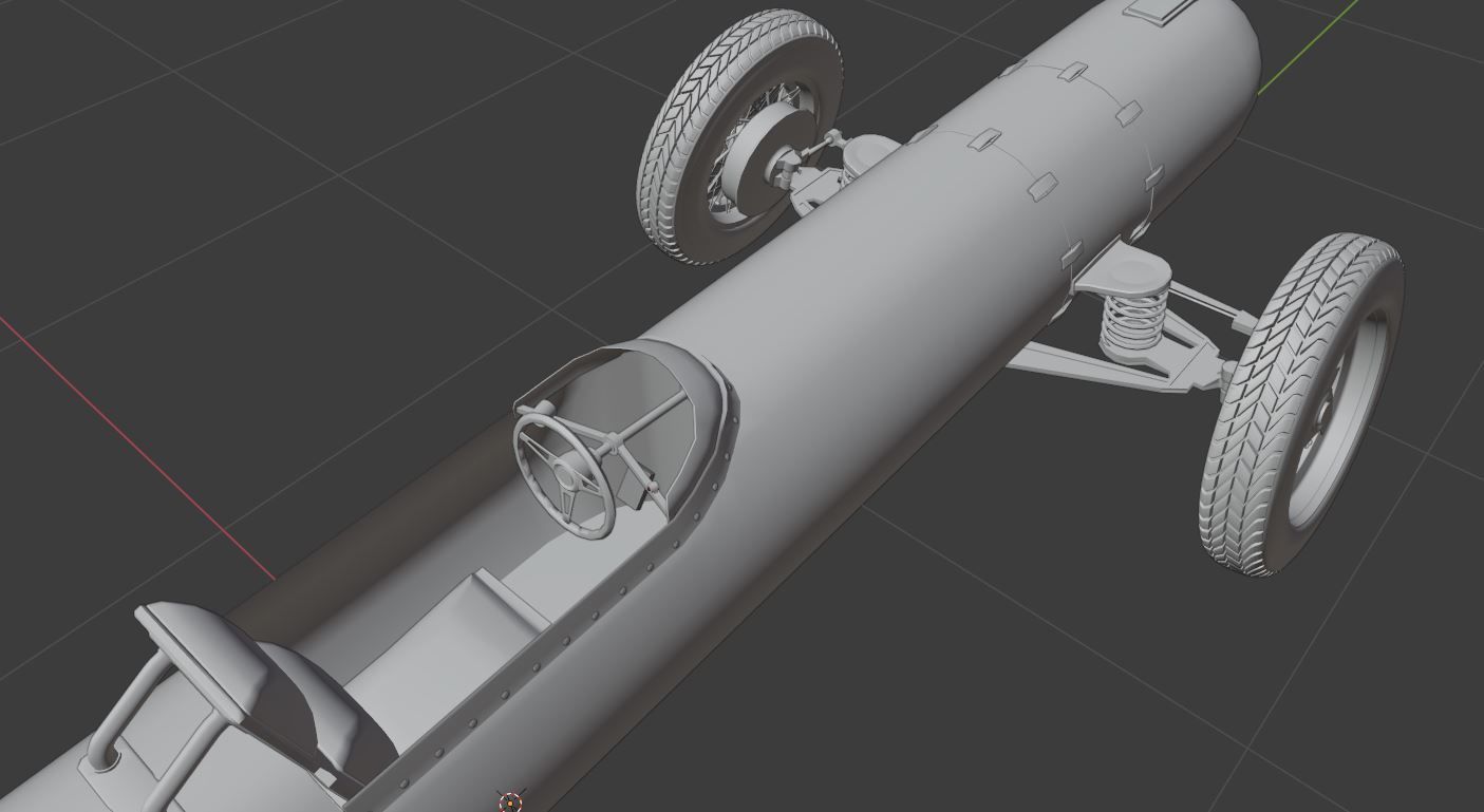 Torpedo race kart Low-poly 3D model_18