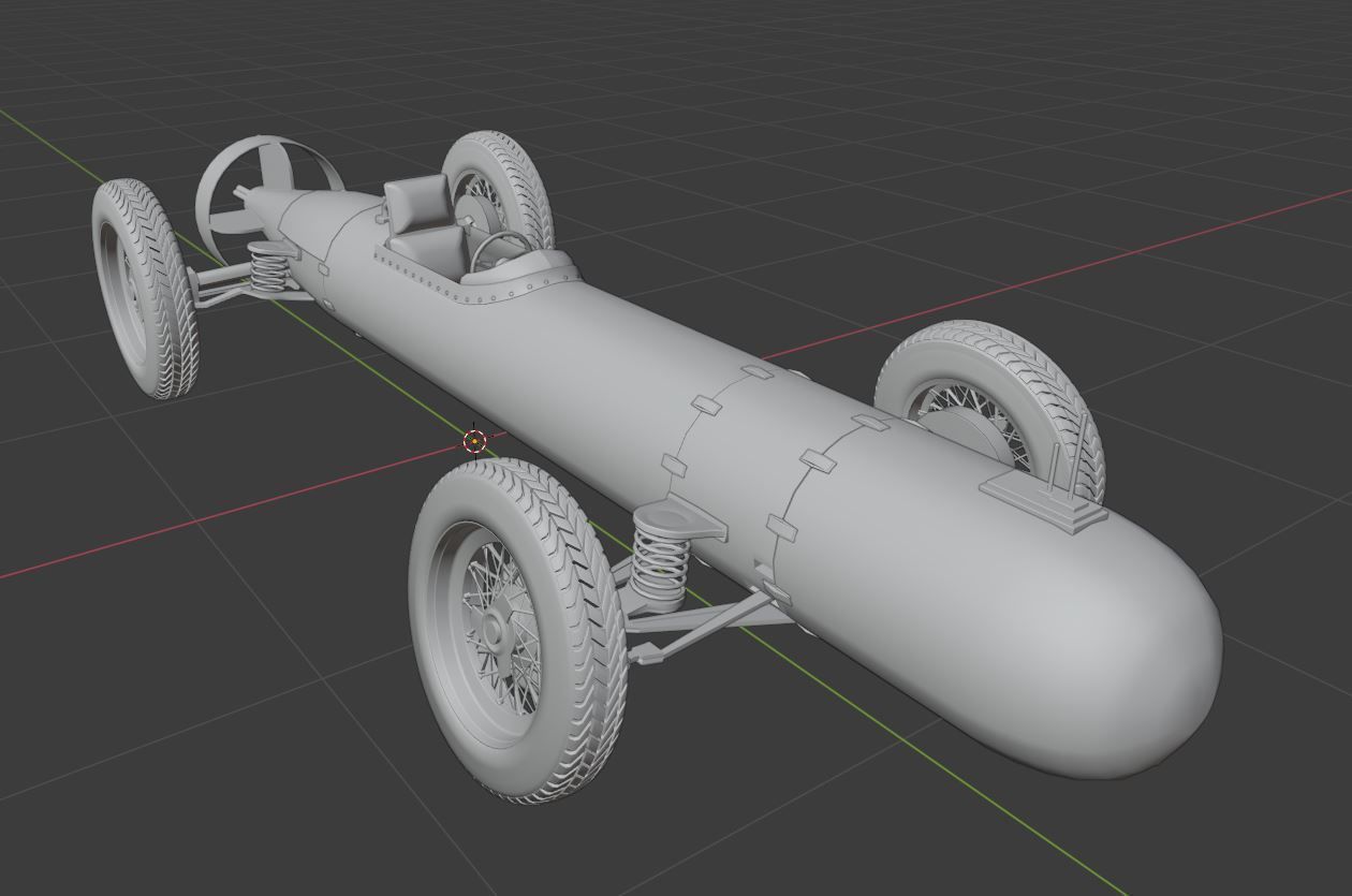 Torpedo race kart Low-poly 3D model_14