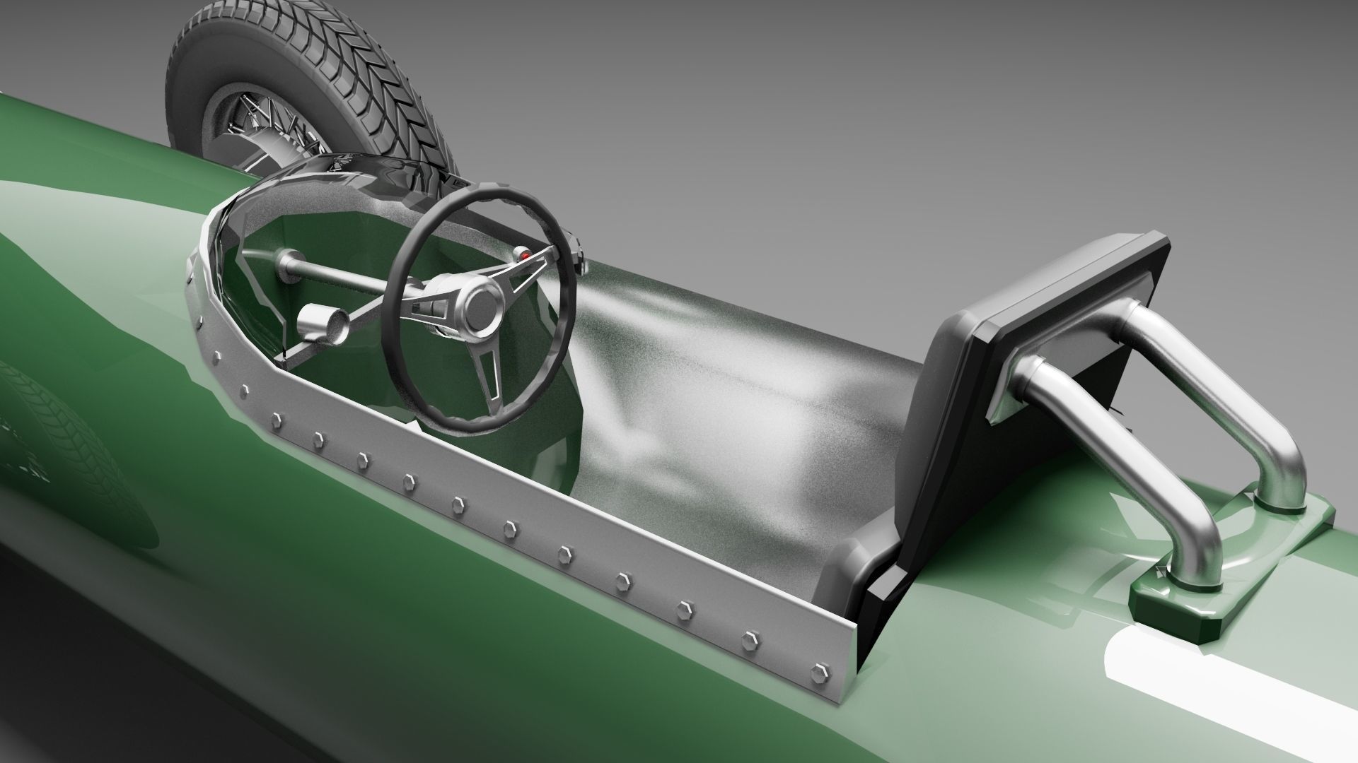 Torpedo race kart Low-poly 3D model_5