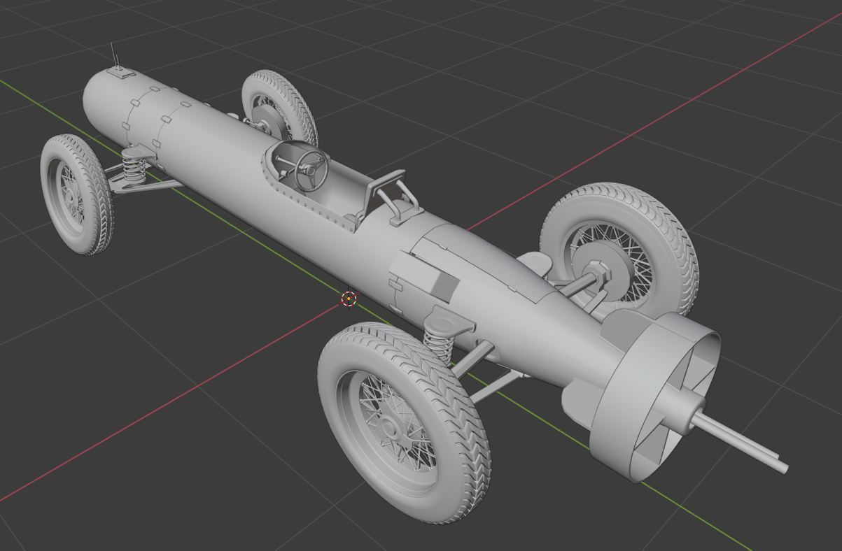 Torpedo race kart Low-poly 3D model_16