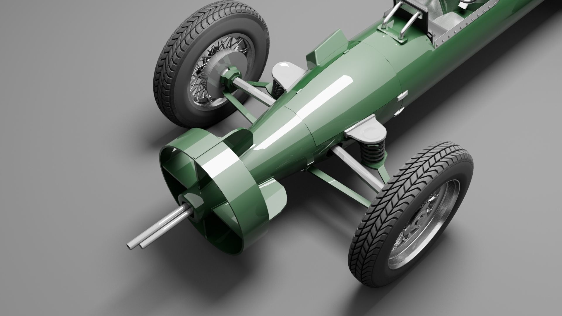 Torpedo race kart Low-poly 3D model_7