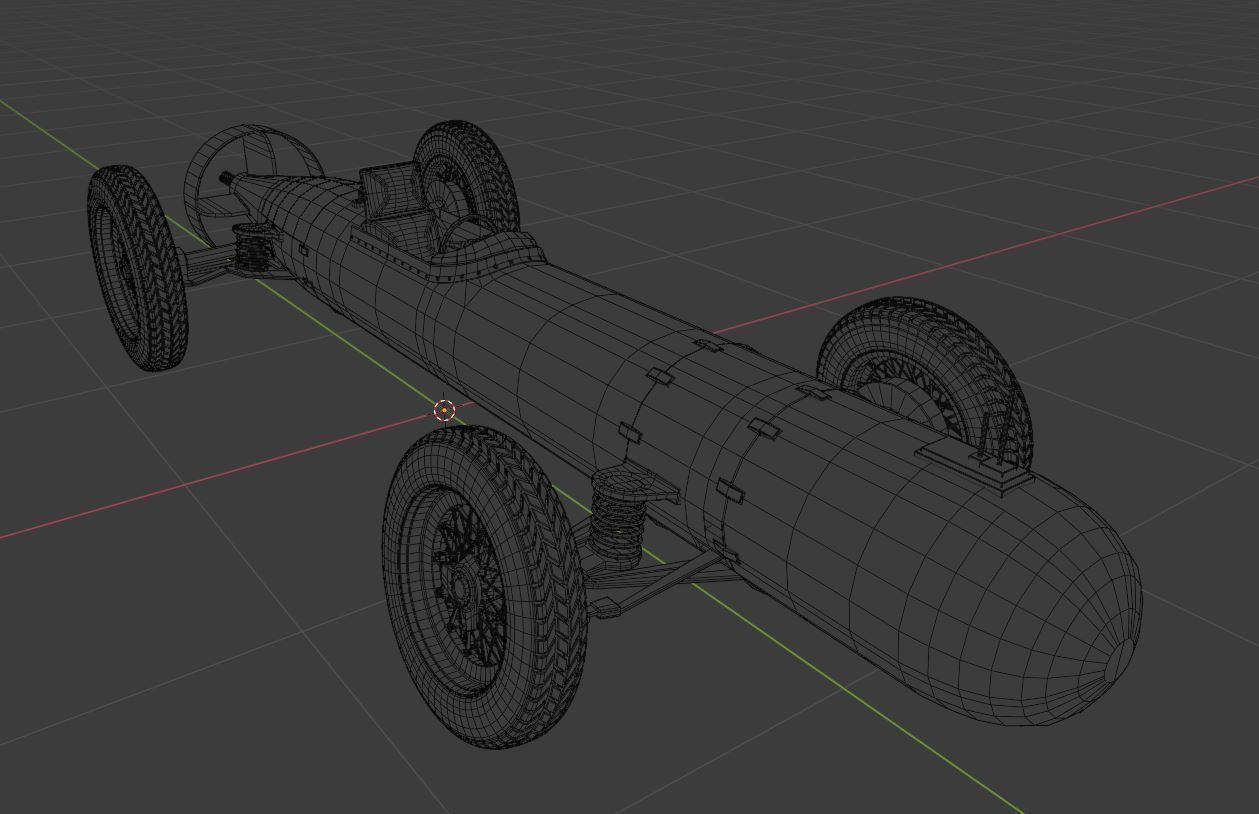 Torpedo race kart Low-poly 3D model_15