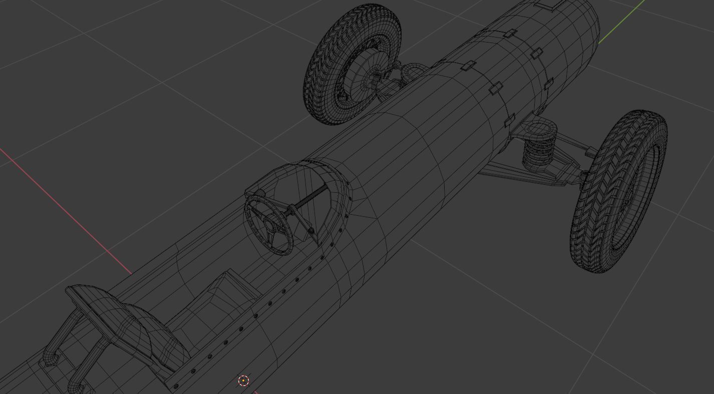 Torpedo race kart Low-poly 3D model_19