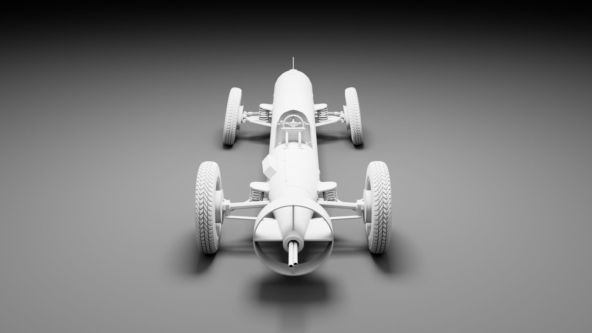 Torpedo race kart Low-poly 3D model_13