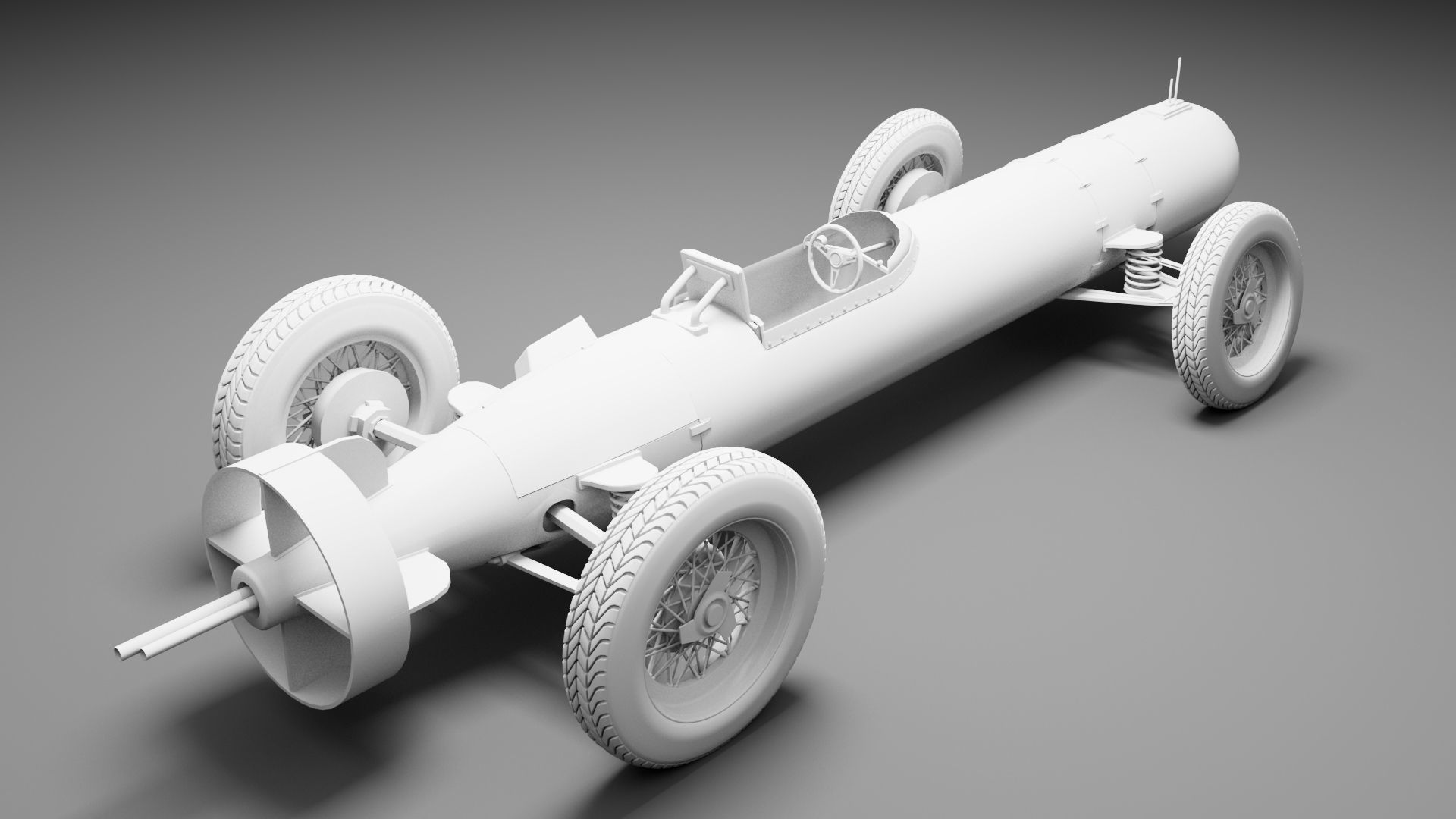 Torpedo race kart Low-poly 3D model_11