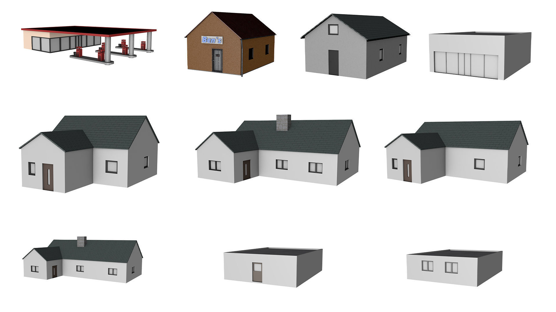 Big City Buildings Bundle vol 1 Low-poly 3D model_5