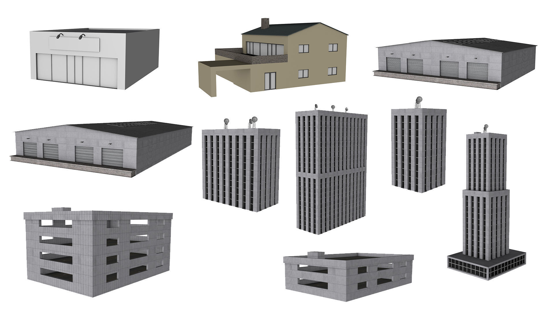 Big City Buildings Bundle vol 1 Low-poly 3D model_6