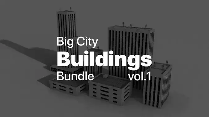 Big City Buildings Bundle vol 1 Low-poly 3D model