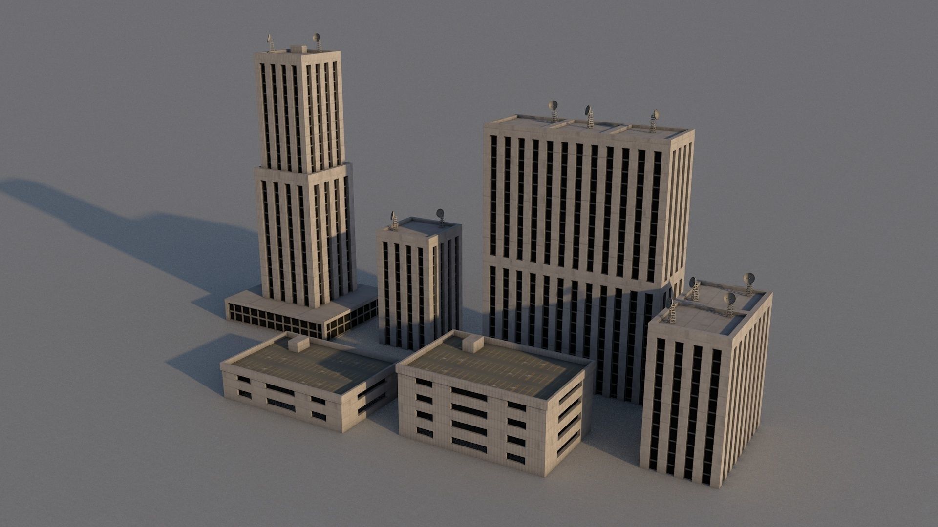 Big City Buildings Bundle vol 1 Low-poly 3D model_1