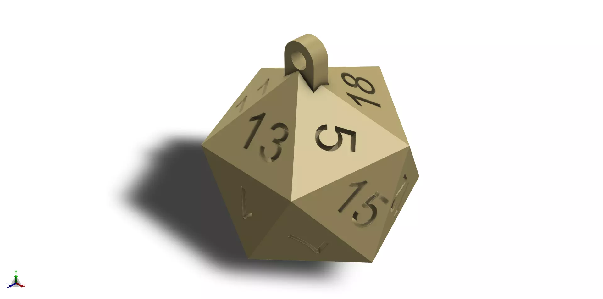 20 Sided Die Pendant Or Earings 3D print model