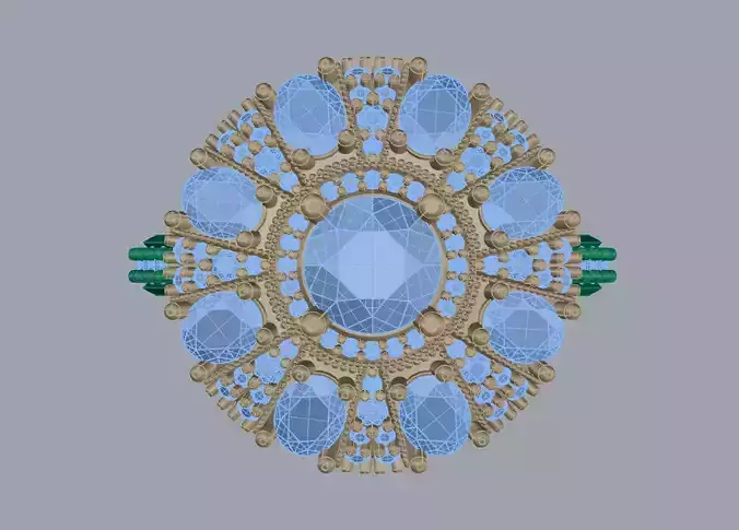 Fancy Round and Oval Gemstone Halo Ring