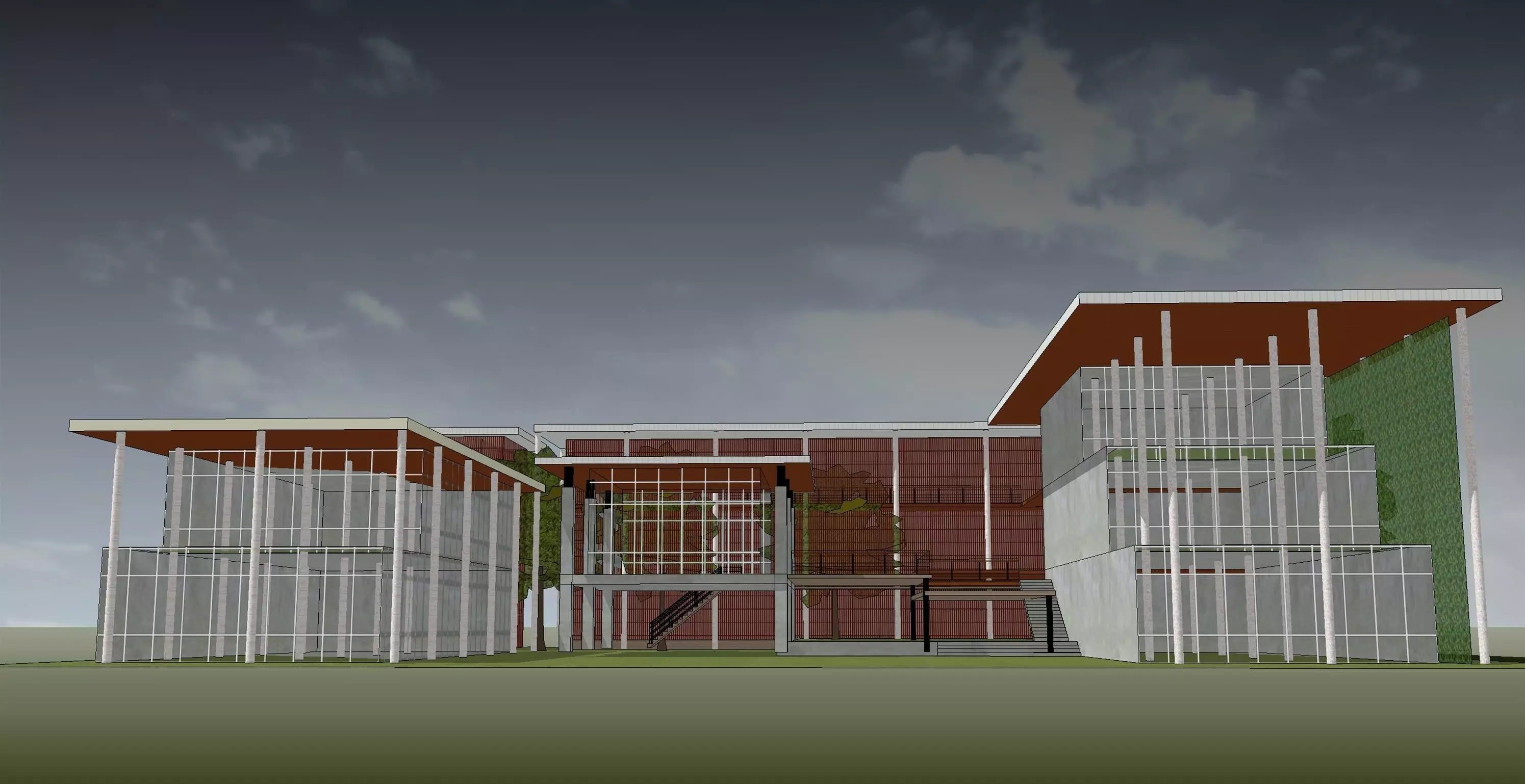 Draft concept for office building 3D model | CGTrader