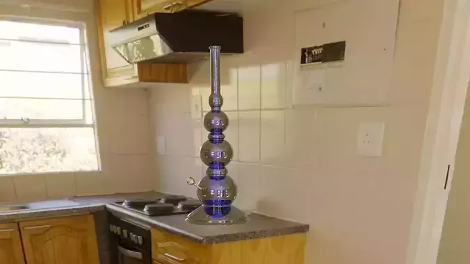 Waterpipe kitchen or kitchenette at person