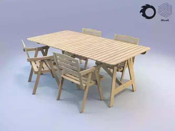 Garden set IKEA 3D model