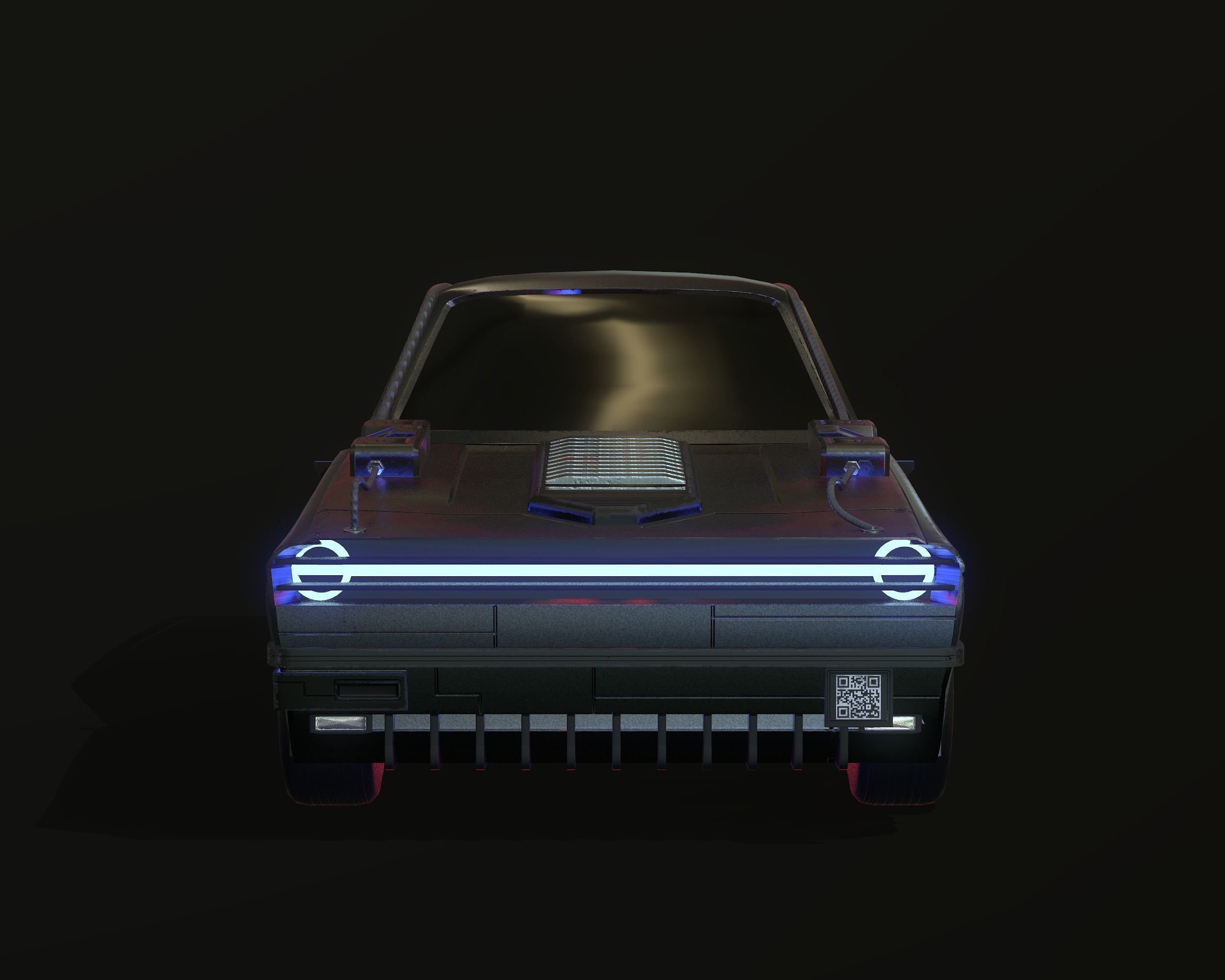 Cyberpunk car - Golfera 77 Low-poly 3D model_2