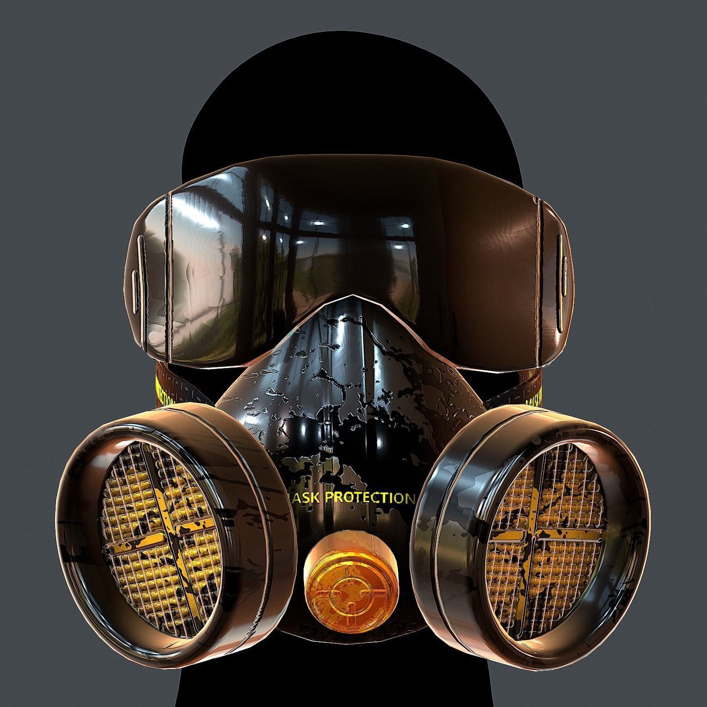 Gas mask helmet 3d model scifi Low-poly Low-poly 3D model Low-poly 3D model_1