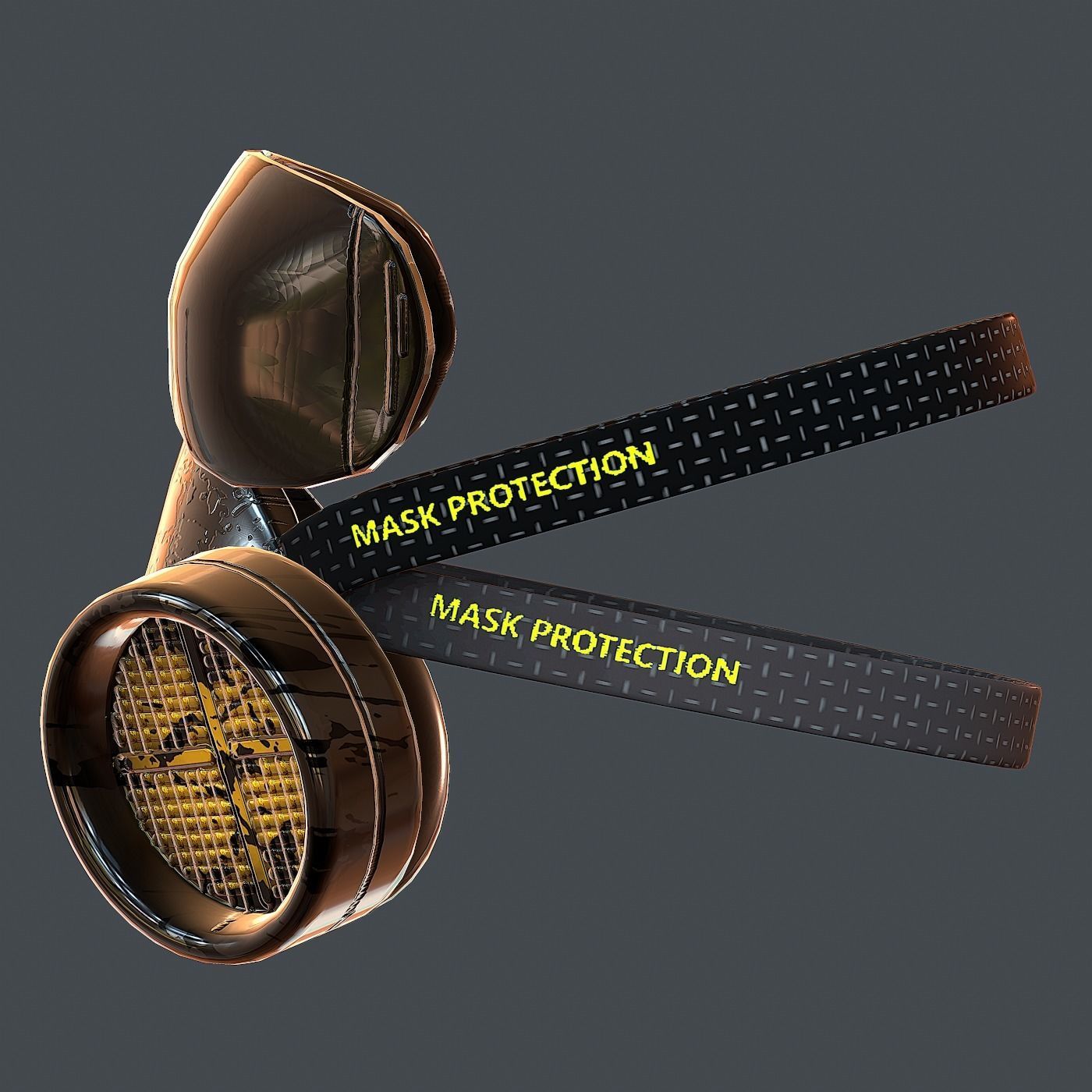 Gas mask helmet 3d model scifi Low-poly Low-poly 3D model Low-poly 3D model_7