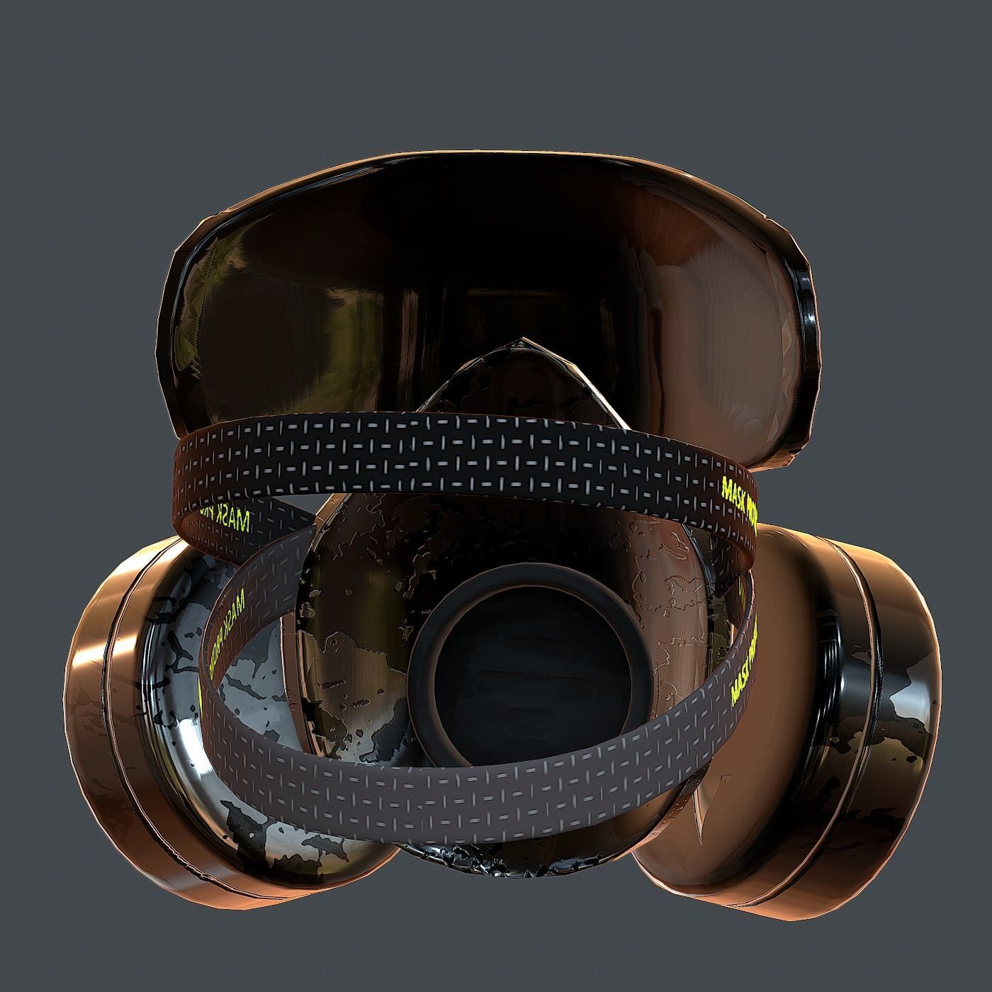 Gas mask helmet 3d model scifi Low-poly Low-poly 3D model Low-poly 3D model_6